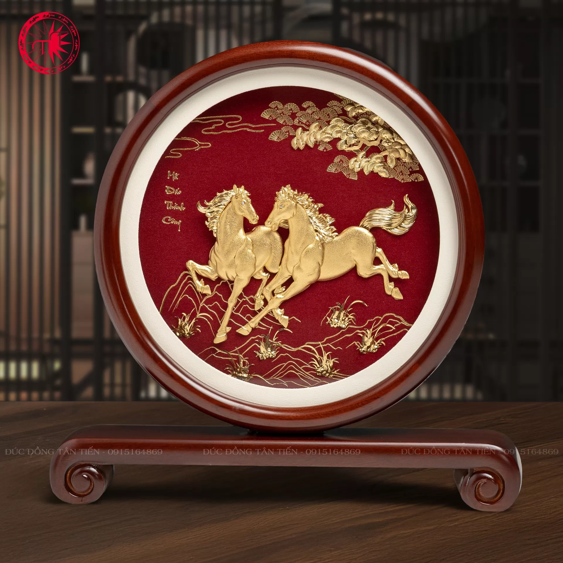 TRANH ĐĨA ĐỒNG MÃ ĐÁO THÀNH CÔNG MẠ VÀNG 24k