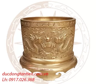 Bát Hương Đồng Vàng Mộc