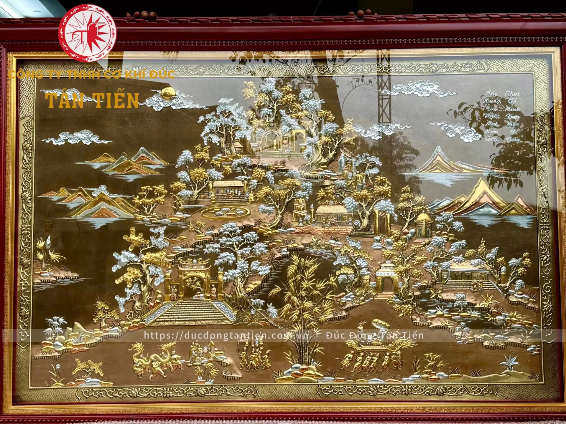Bức Tranh Đền Hùng Bằng Đồng Mạ Vàng Bạc