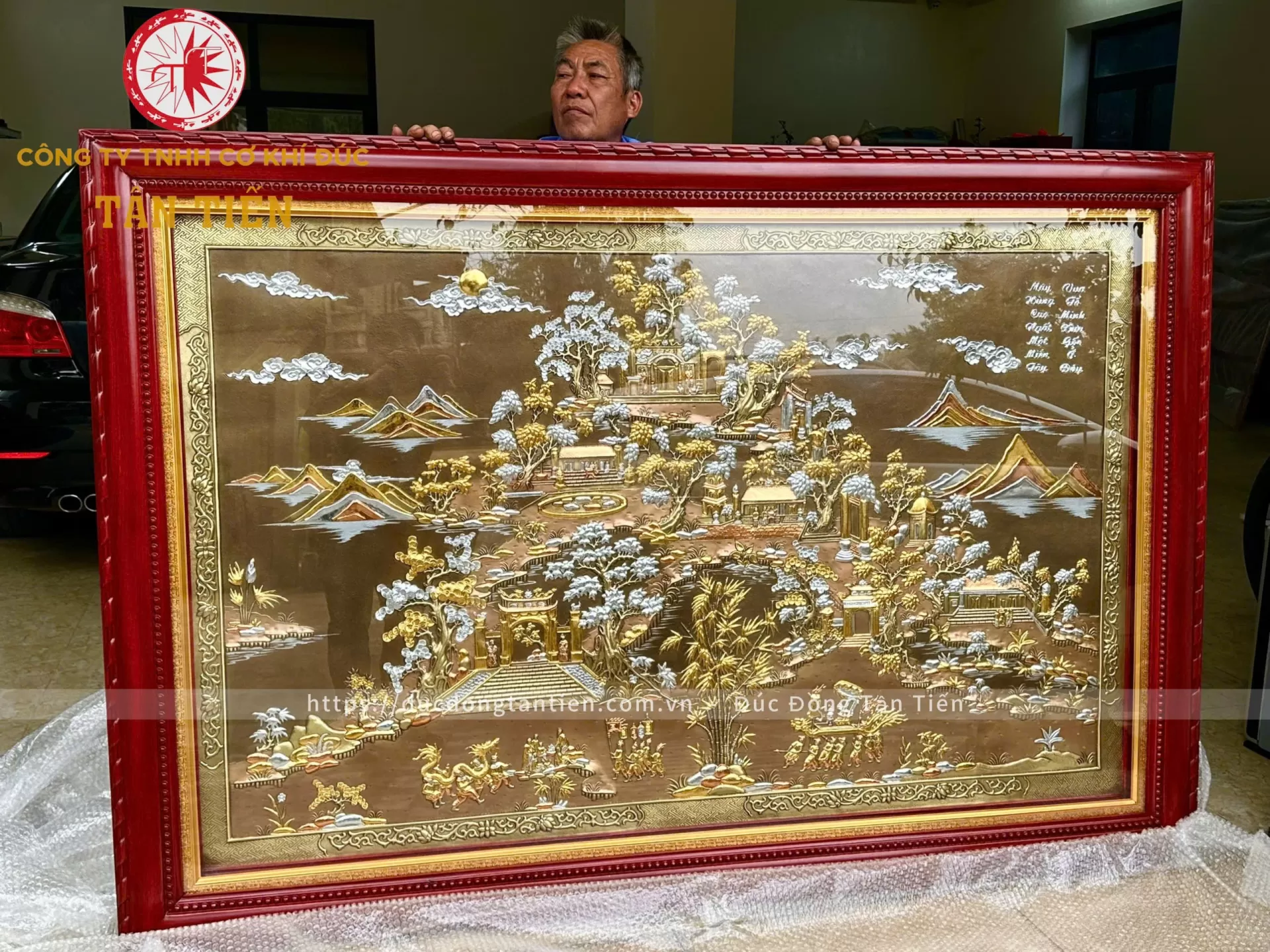 Bức Tranh Đền Hùng Bằng Đồng Mạ Vàng Bạc