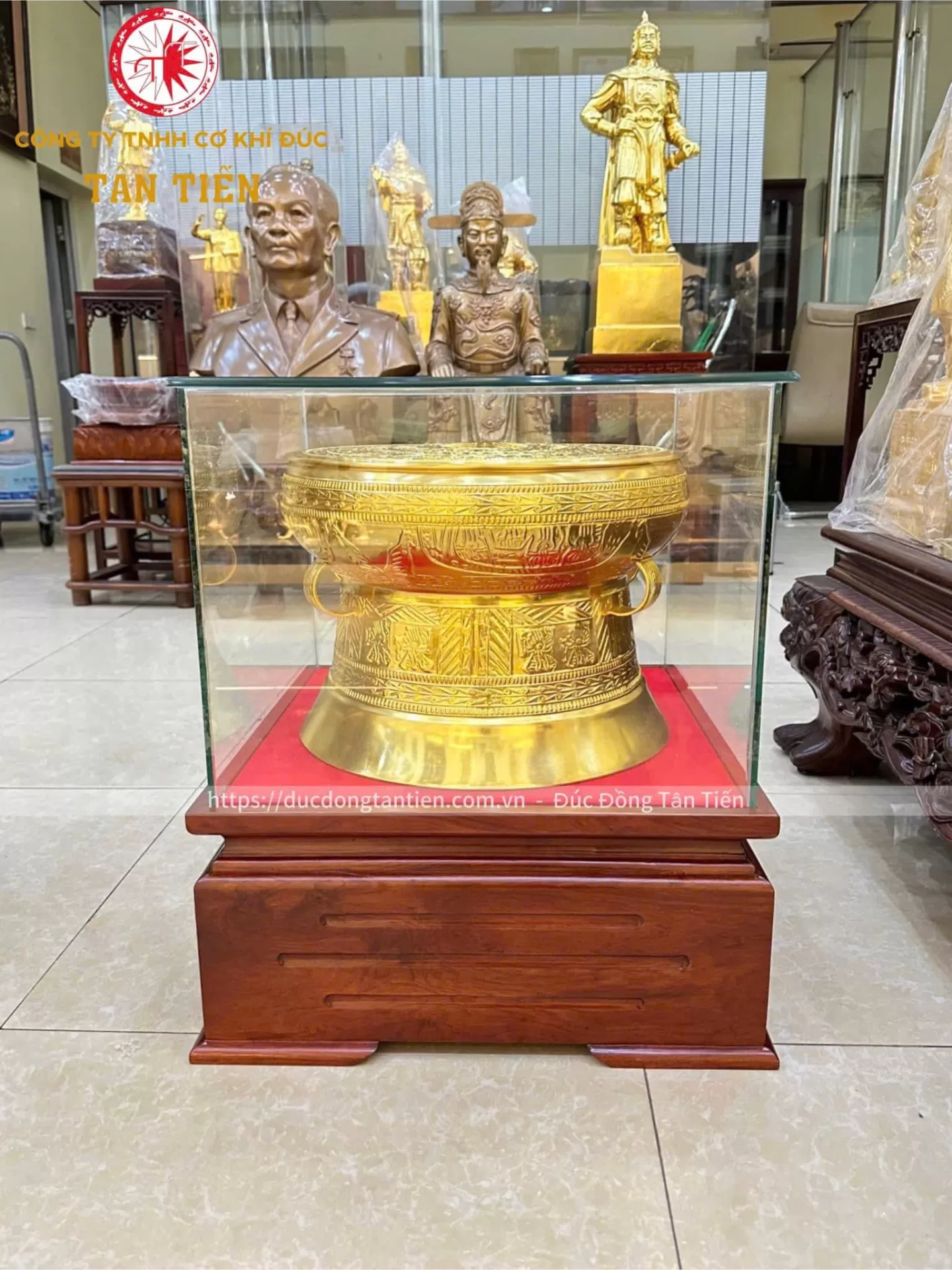 Trống Đồng Dát Vàng 24k