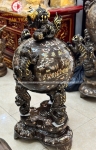 Đỉnh Thất Lân Vờn Cầu Bằng Đồng Khảm Tam Khí