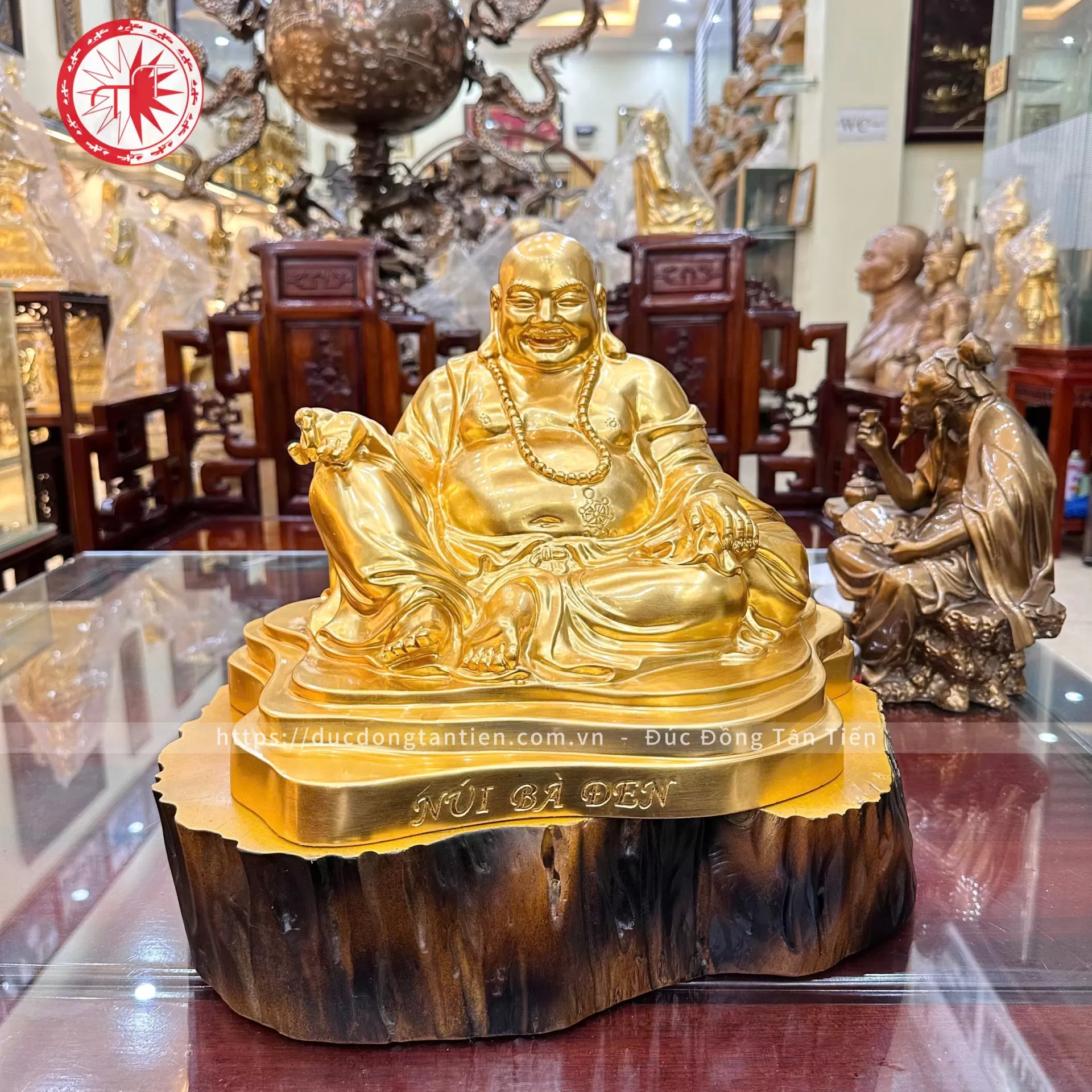 Tượng Phật Di Lặc Đồng Dát Vàng 24K