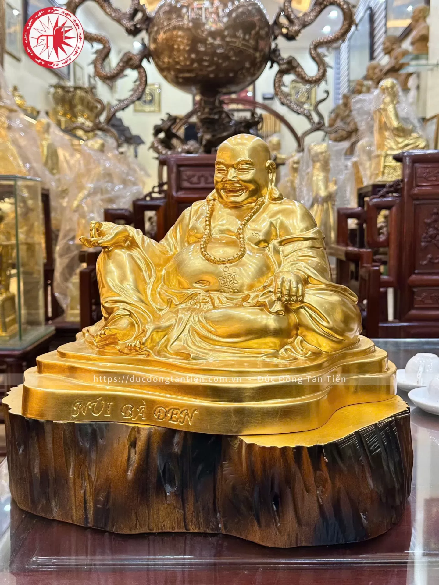 Tượng Phật Di Lặc Đồng Dát Vàng 24K
