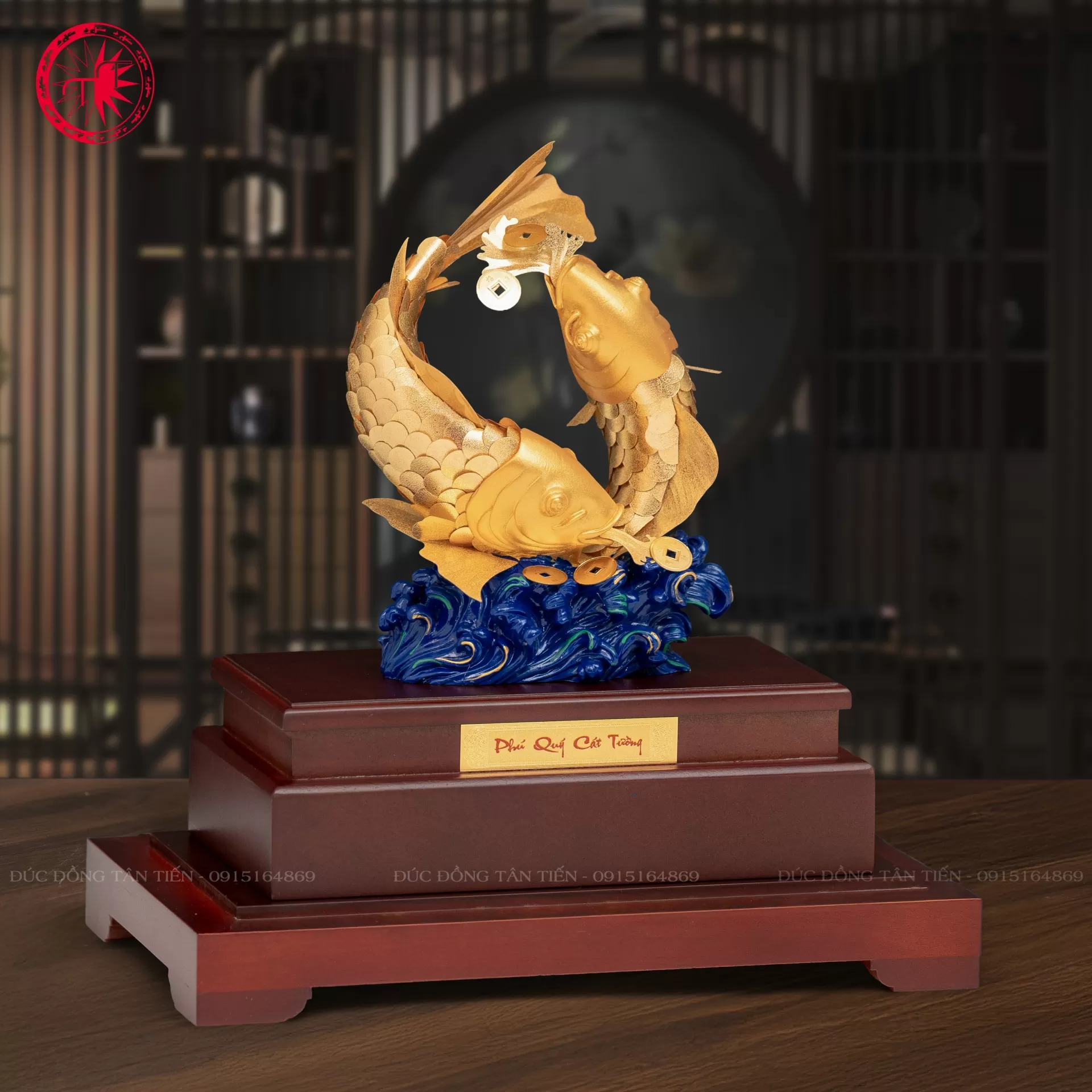 Cá Chép Ngậm Tiền Dát Vàng 24K – Quà Tặng Tài Lộc