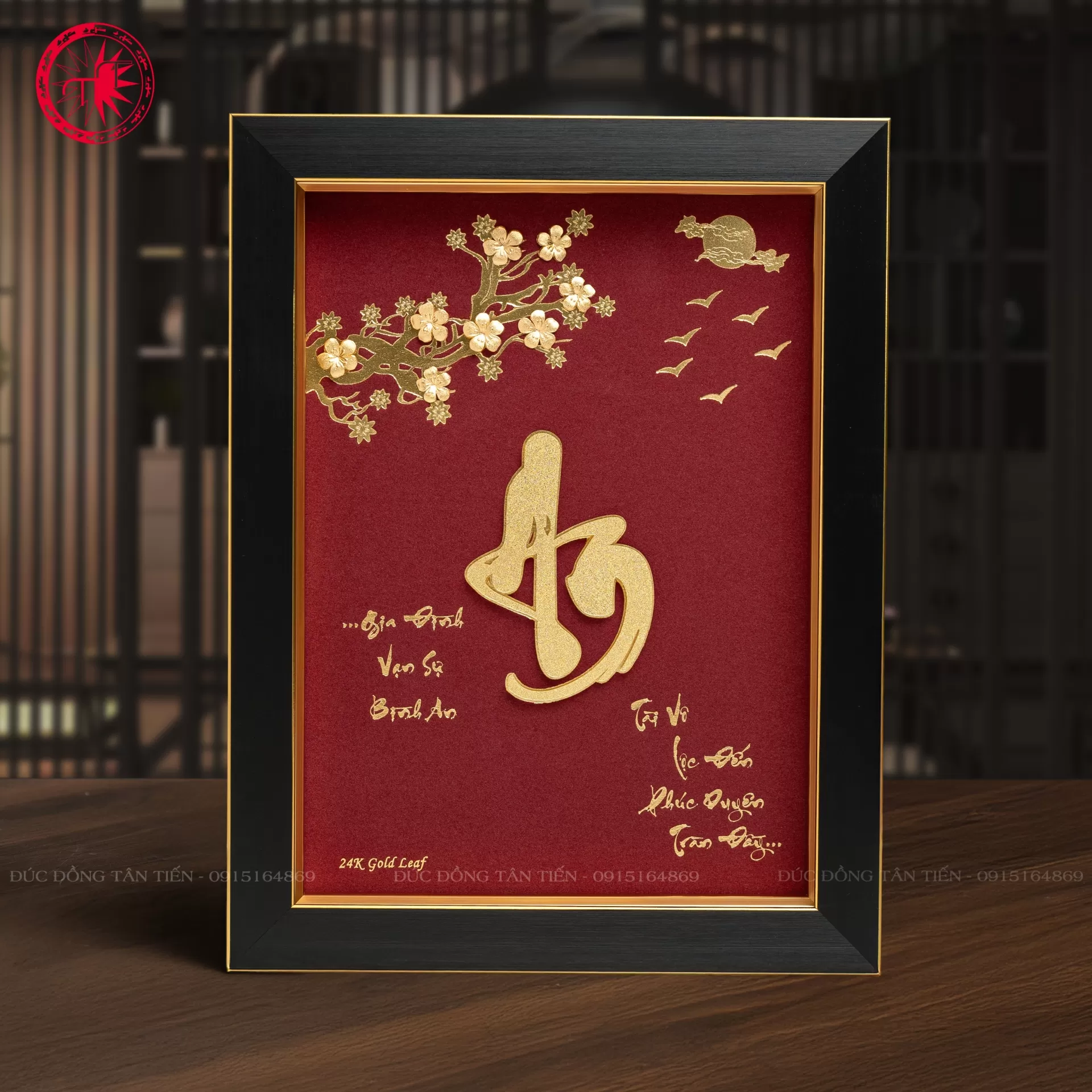 Tranh Chữ An Dát Vàng 24K